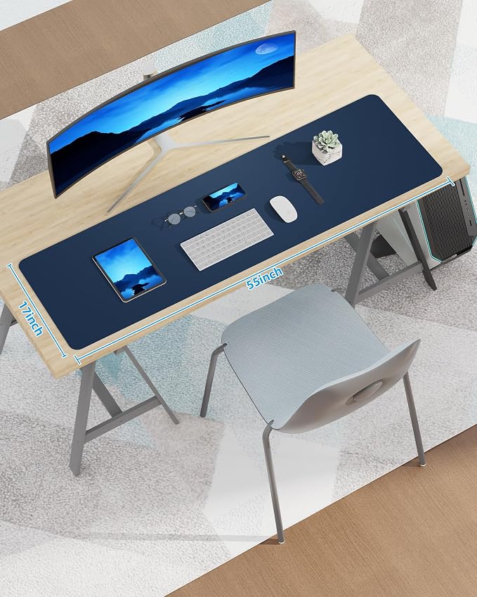 Large Desk Mat, Large Mouse Pad, Office Desk Mat, Non-Slip PU Leather Desk - Image 7