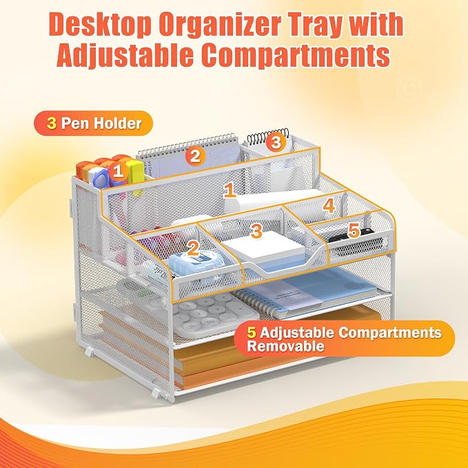 Docnest 3 Tier Mesh Desk Organizer - Image 5