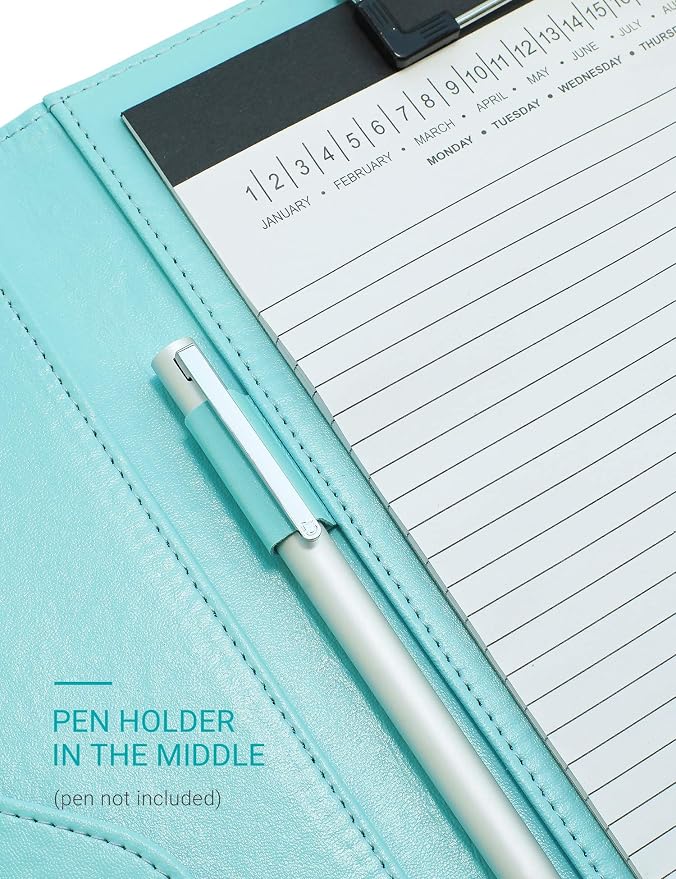 Clipboard Folder Padfolio, Writing Portfolio Faux Leather Clipboards - Image 4