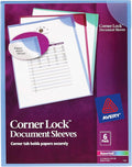 Avery Corner Lock Document Sleeves, Holds up to 20 Sheets, 6 Plastic Sleeves by Avery