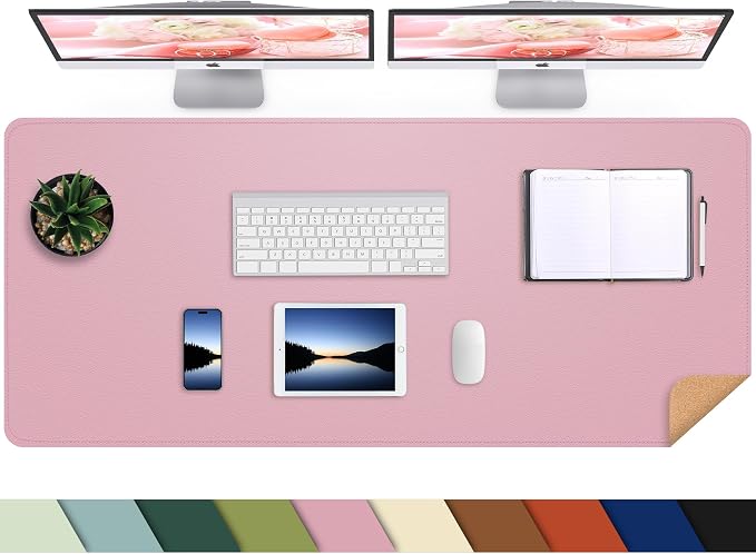 AFIING Leather Desk Pad Protector, Large Desk Mat by AFIING