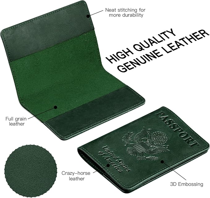 BIAOTIE Premium Leather Passport Holder Covers, Rfid Travel Wallet Passport - Image 2