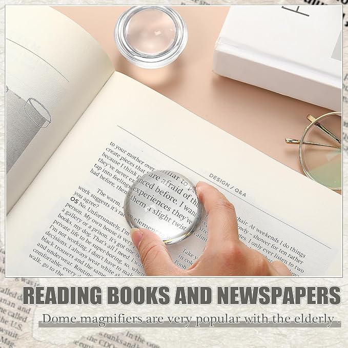 Briwooody 6 Pcs Crystal Dome Magnifier Paperweights Glass Paperweight Reading - Image 2