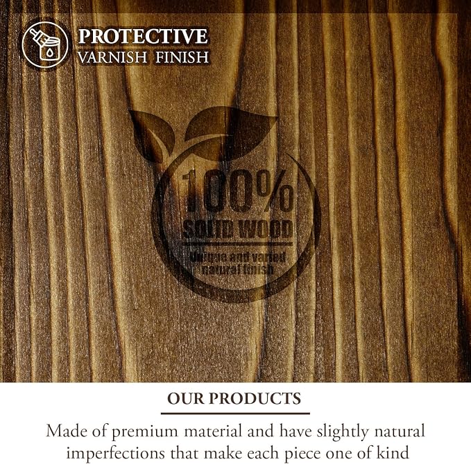 MyGift Set of 2 Rustic Burnt Wood and Matte Black Metal Wall-Mount Magazine - Image 4