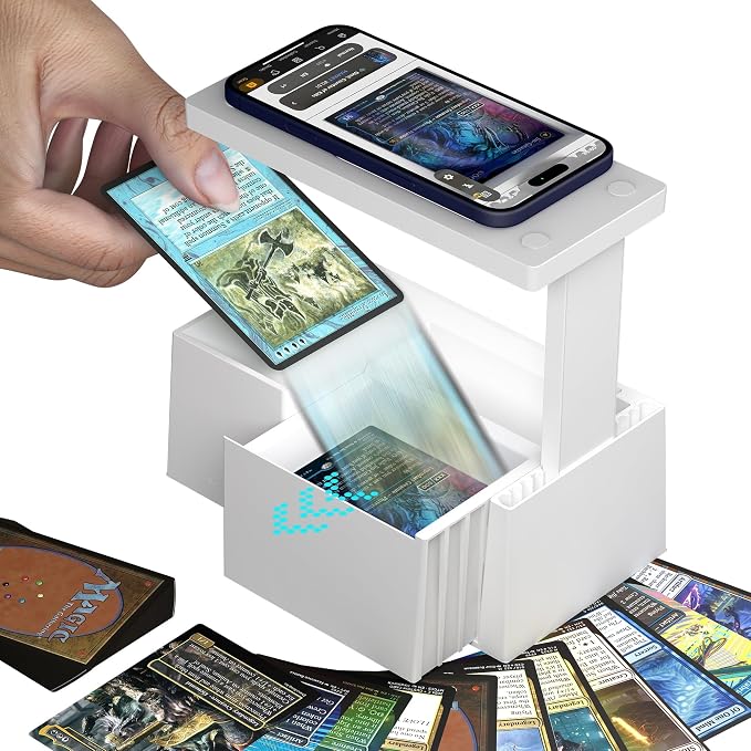 MTG Card Scanner Stand for ManaBox, Adjustable Phone Holder, Sloped Tray by GIBOPOB