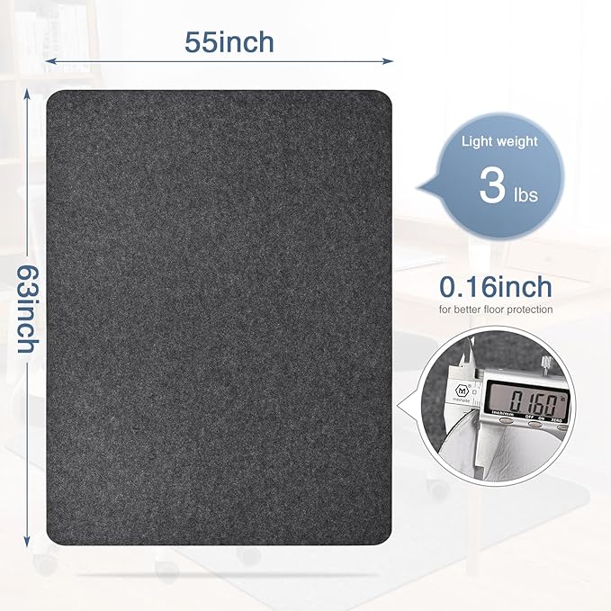 Placoot Office Chair Mat for Hardwood Floor, Desk Chair Mat, Large Anti-Slip - Image 2