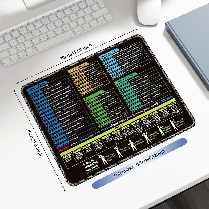Excel Mouse pad—11.8 * 9.8inch Portable Size |Contains 5 Excel Function modules - Image 2