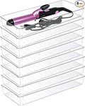 Manalete 8 Pack 15"x6" Extra Large Clear Plastic Drawer Organizer Trays by Manelete