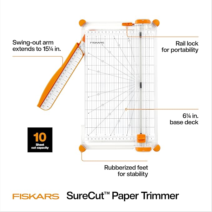 Fiskars Precision Paper Trimmer, Easy and Accurate Crafting Tool, Cuts Straight - Image 2