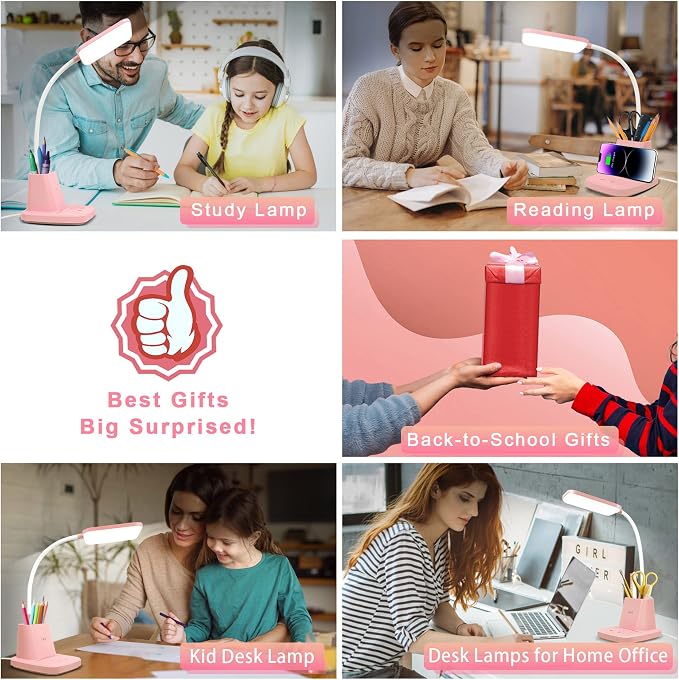 Pink Desk Lamp, Small Desk Lamp - Image 7