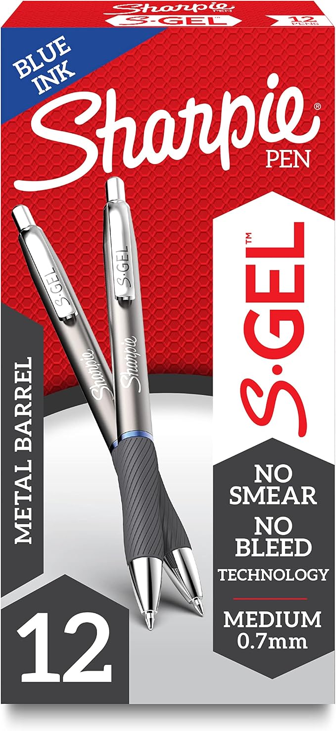 Sharpie S-Gel, Gel Pens, Sleek Metal Barrel, Medium Point by Unknown