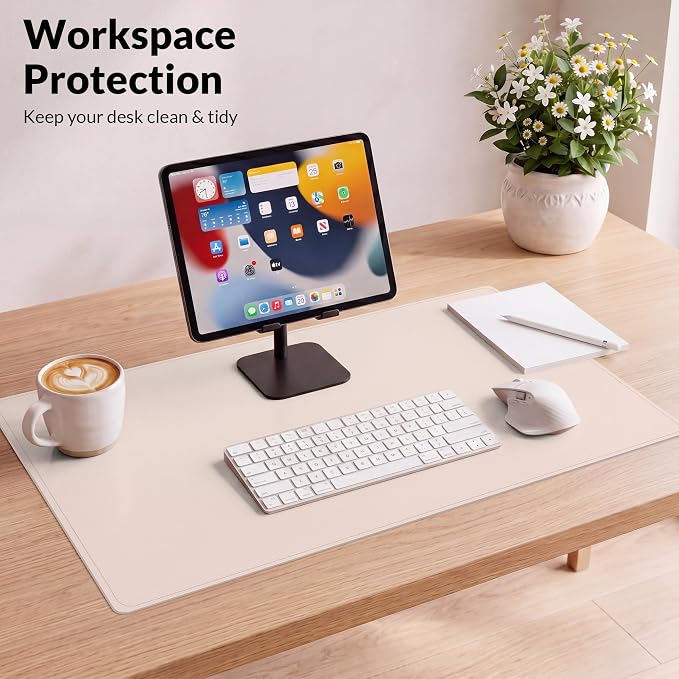 AFIING Cork Desk Mat, 31.5" x 17", Desk pad Protector | Dual-Sided Cork & PU - Image 7