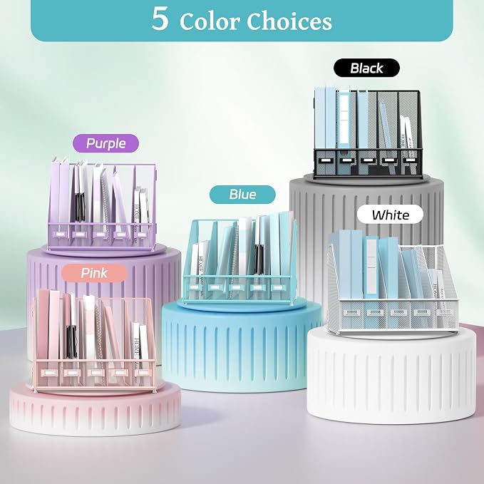 SUPEASY Desk Organizers Metal Desk Magazine File Holder - Image 6