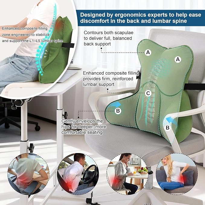Lumbar Support Pillow for Lower Back Pain Relief – Multi-Functional Ergonomic - Image 4