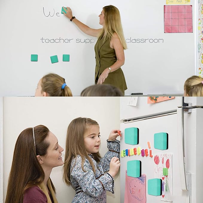 Mini Dry Erase Erasers, IHPUKIDI 48 Pack Magnetic Whiteboard Dry Erasers - Image 6