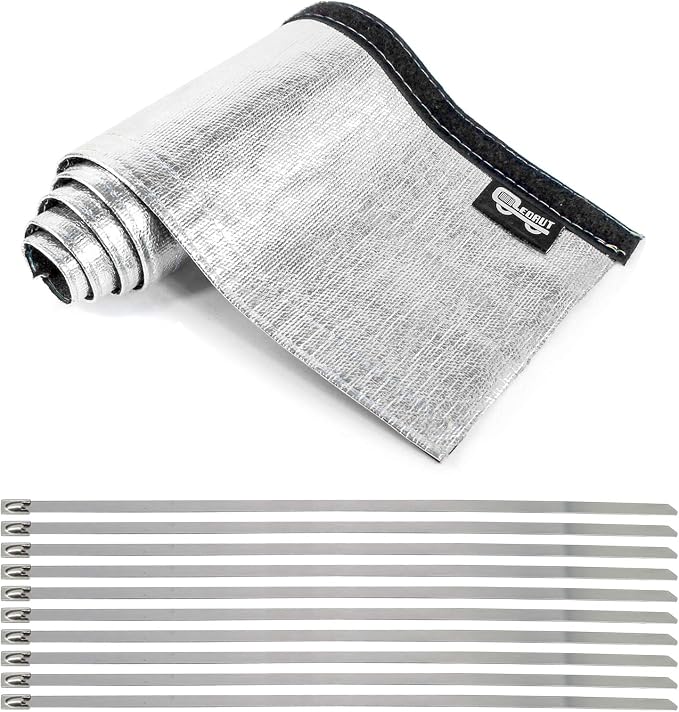 Wire Heat Shield Sleeve Aluminized Heat Shroud Heat Sleeving Fuel Line 2.2" by LEDAUT