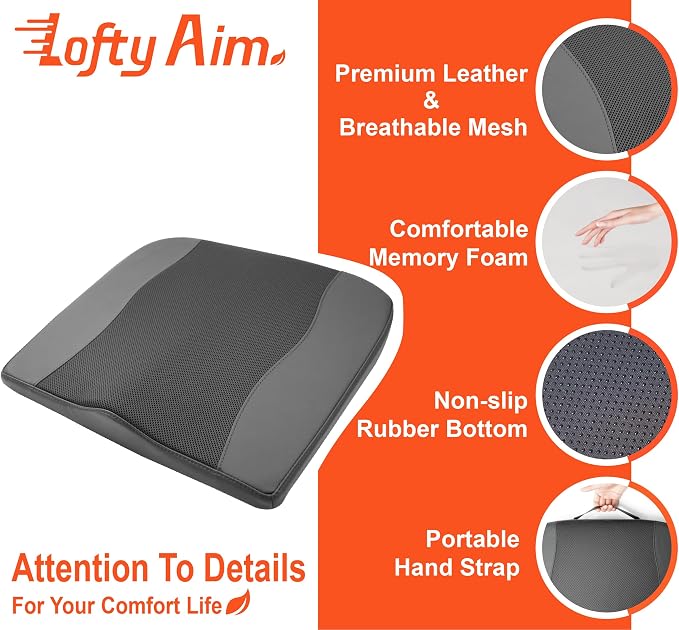 Lofty Aim Car Seat Cushion, Comfort Memory Foam Car Cushions - Image 5