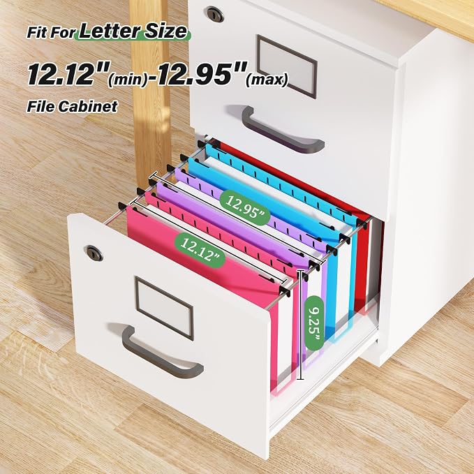 Ansook Extra Capacity Plastic Hanging File Folder Letter Size, Heavy Duty 2" - Image 3