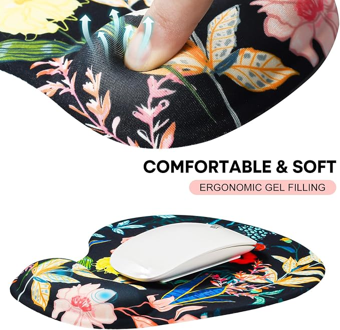 JIKIOU Mouse Pad, 2 Pack Ergonomic Mouse Pads - Image 4