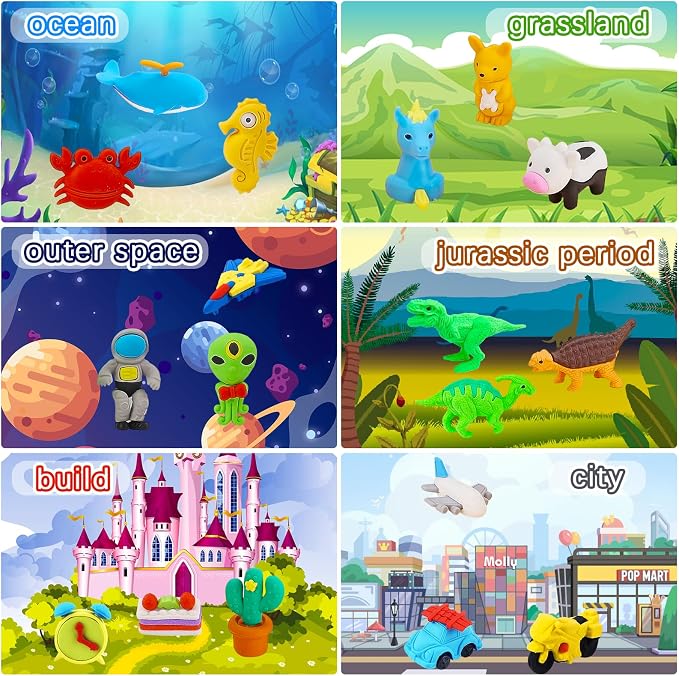 URSKYTOUS 151Pcs Animal Erasers Desk Pets - Image 5