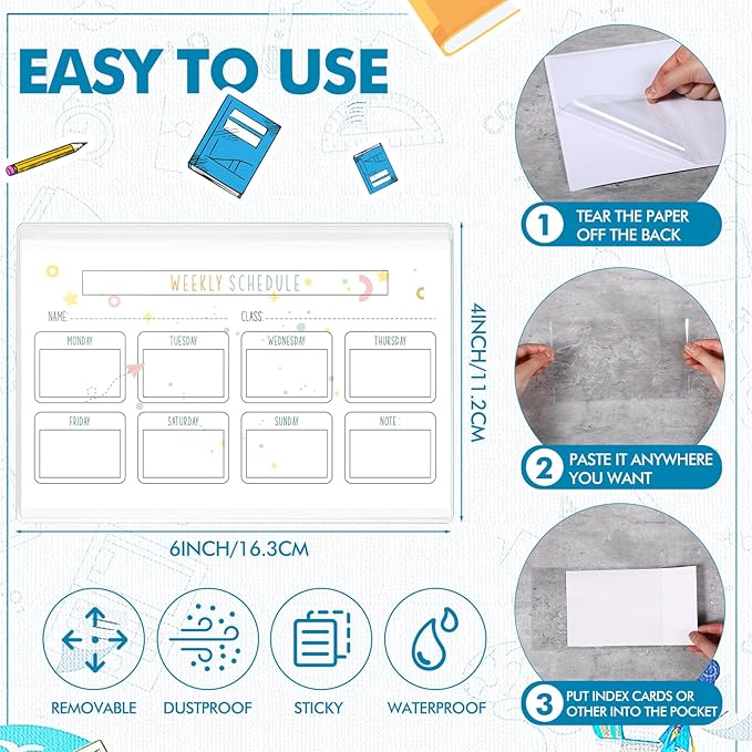Outus 120 Pcs Self Adhesive Shop Ticket Holders Clear Plastic Sleeves Adhesive - Image 2