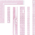 6 Pieces Clear Rulers Sewing Transparent, French Inch, Metric and L-Square by Frienda