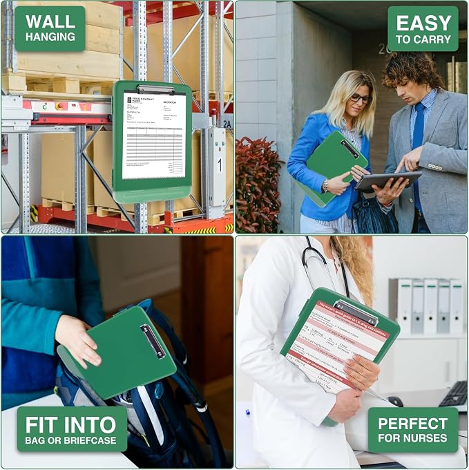 Sooez Clipboard with Storage, Clip Board 8.5 x 11 with Pen Holder, Plastic - Image 7