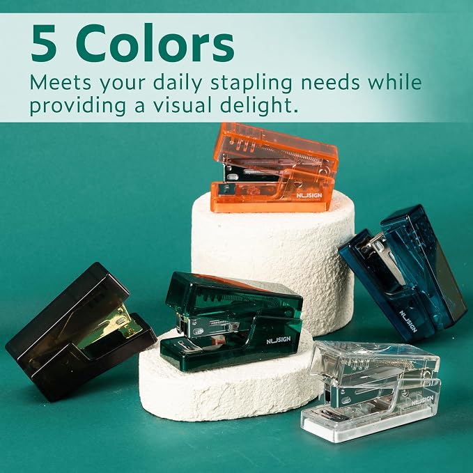 NUSIGN Mini Stapler with 830 Staples, Small Cute Desk Staplers, 25 Sheet - Image 6