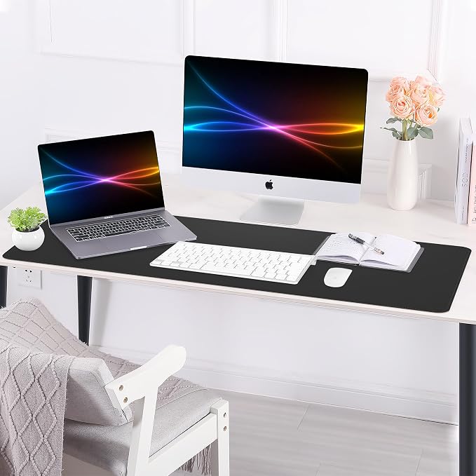 AFIING Cork Desk Mat 55" x 17", Dual-Sided Natural Cork & PU Leather Desk Pad - Image 5