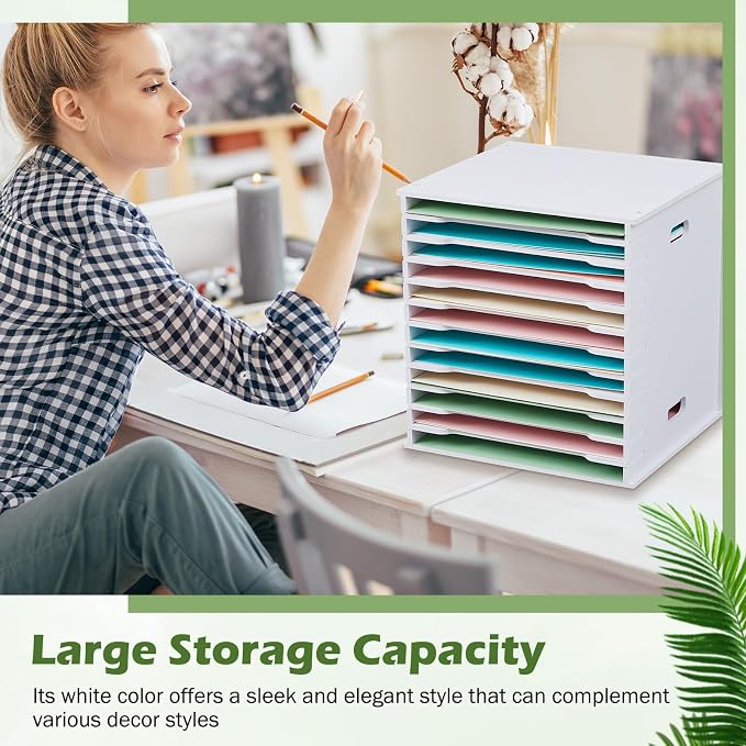 CroBlissful 12 Tier 12" x 12" Scrapbook Paper Organizer Adjustable Desk - Image 6