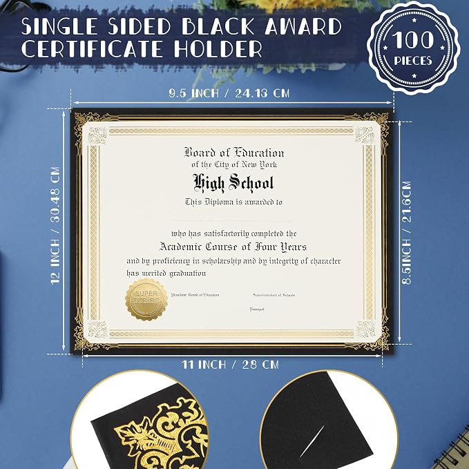 Kosiz 100 Pcs Single Sided Certificate Holders - Image 2