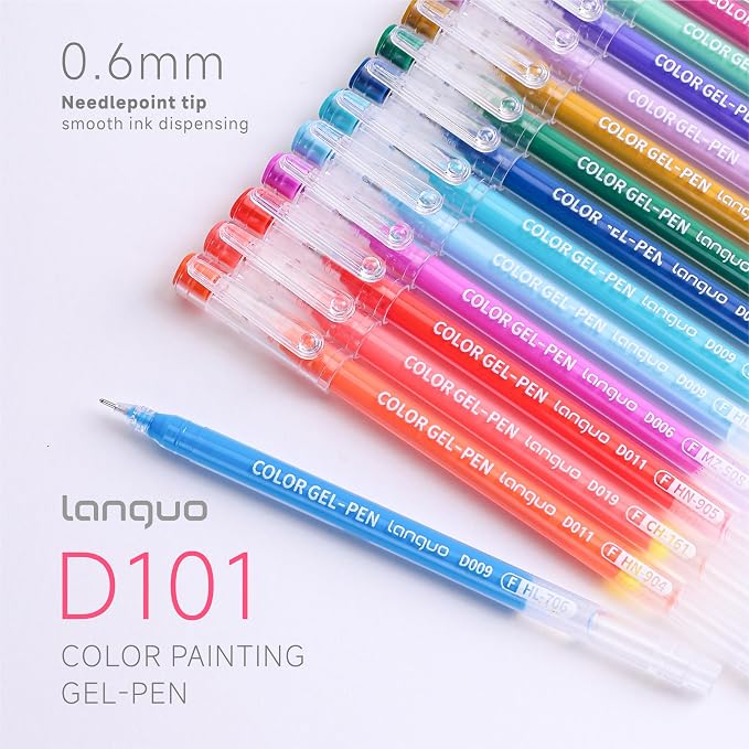 languo Gel Pens for Adult Coloring Books, 72 Colors Set Gel Colored Pens Marker - Image 3