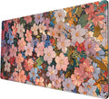 Floral Desk Mat for Women, Pastel Aesthetic Large Mouse Pad, XXL Desk Pad by Nasdalgias