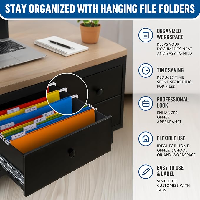 100 Pack Hanging File Folders Legal Size 8.5x14 - Image 3