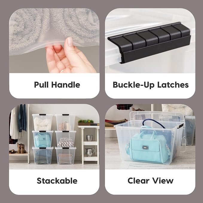 IRIS USA 54 Qt Stackable Plastic Storage Bins - Image 7