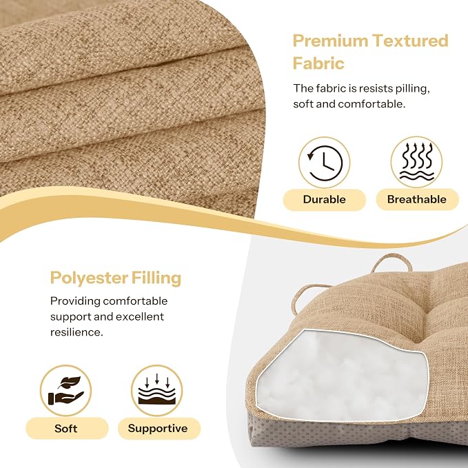 Non Slip Chair Cushions for Dining Chairs Set of 4 Kitchen Chair Cushions - Image 4