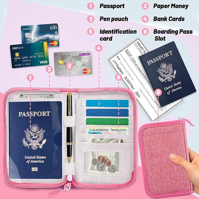 Passport Holder for Travel Essentials, RFID Blocking Protector Passport Wallets - Image 6