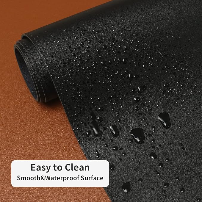 Leather Desk Pad, Wolaile 36x17 inch Large Mouse Pad, Waterproof Non-Slip - Image 8