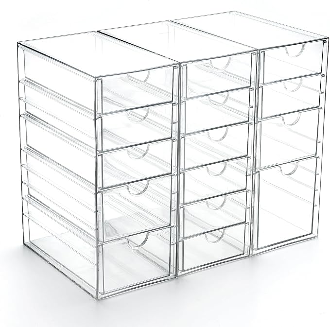 Prsildan 15 Drawers Teacher Toolbox Acrylic Containers, Pens Markers Stickers by Prsildan