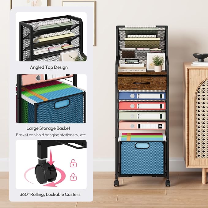 SWTYMIKI 10-Tier Rolling File Cart - Image 6