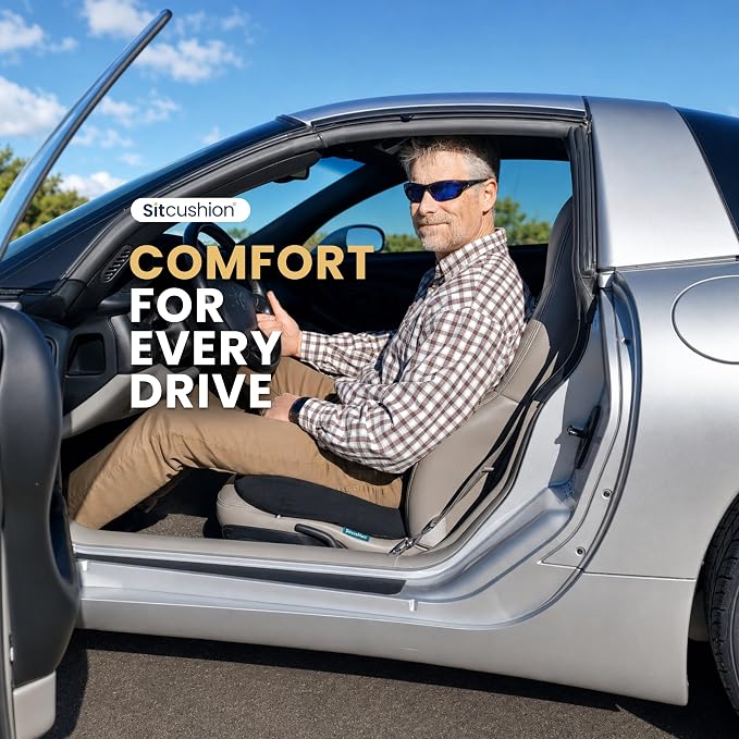 SitCushion Car Seat Cushion for Long Driving – X Large Memory Foam Seat Cushion - Image 7