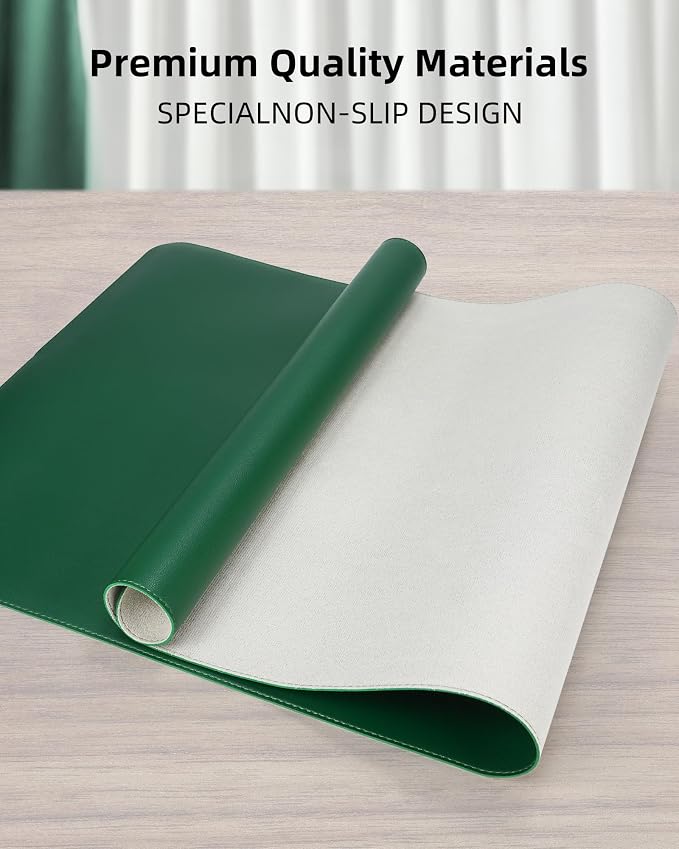 Leather Desk Pad Protector, Mouse Pad, Office Desk Mat, Non-Slip PU Leather - Image 2