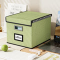 File Organizer Box with Lid, Collapsible File Folder Organizer by Huolewa