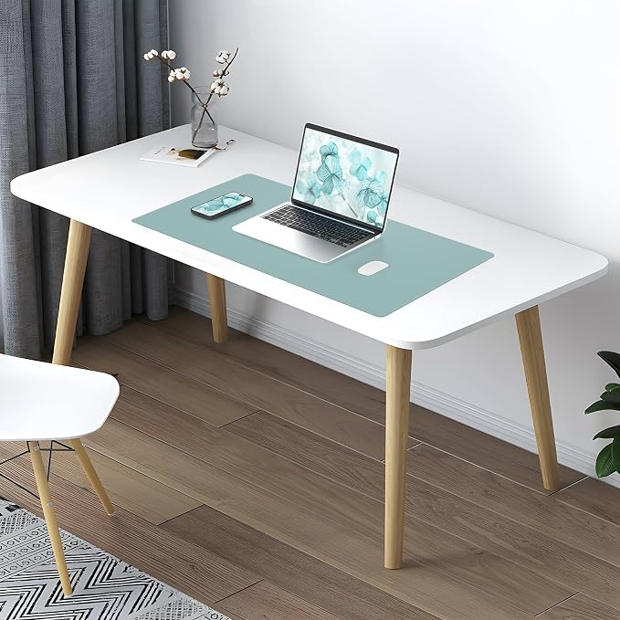 AFIING Cork Desk Mat, 31.5" x 17", Light Blue, Desk pad Protector | Dual-Sided - Image 7
