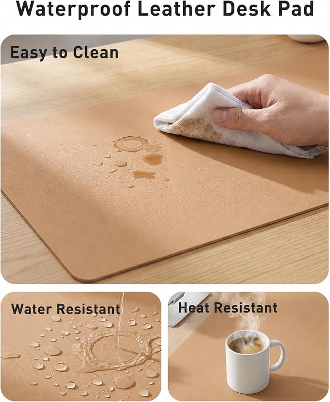Aothia Faux Leather Desk Mat for Keyboard & Mouse | Creates One Clean Surface - Image 7
