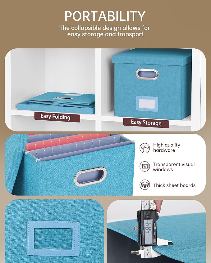 Oterri 2 Pack File Storage Organizer, Document Organizer, Portable File Box - Image 2