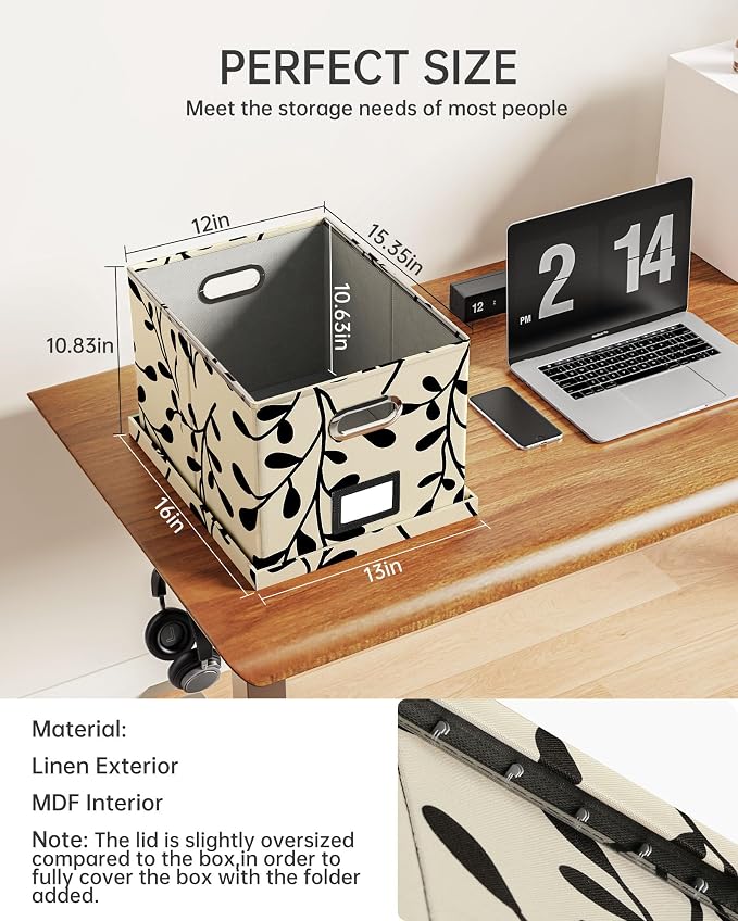 Oterri 2 Pack File Storage Organizer, Document Organizer, Portable File Box - Image 2