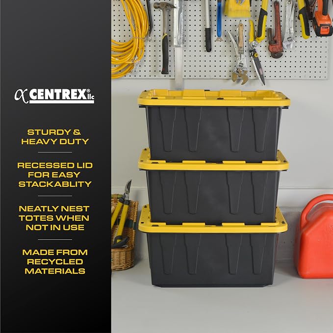 BLACK & YELLOW 17-Gallon Heavy Duty Storage Bins - Image 2