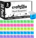 Craftzilla 50 Pack Bulk Pencil Sharpeners, Dual-Hole Manual Sharpener by Craftzilla