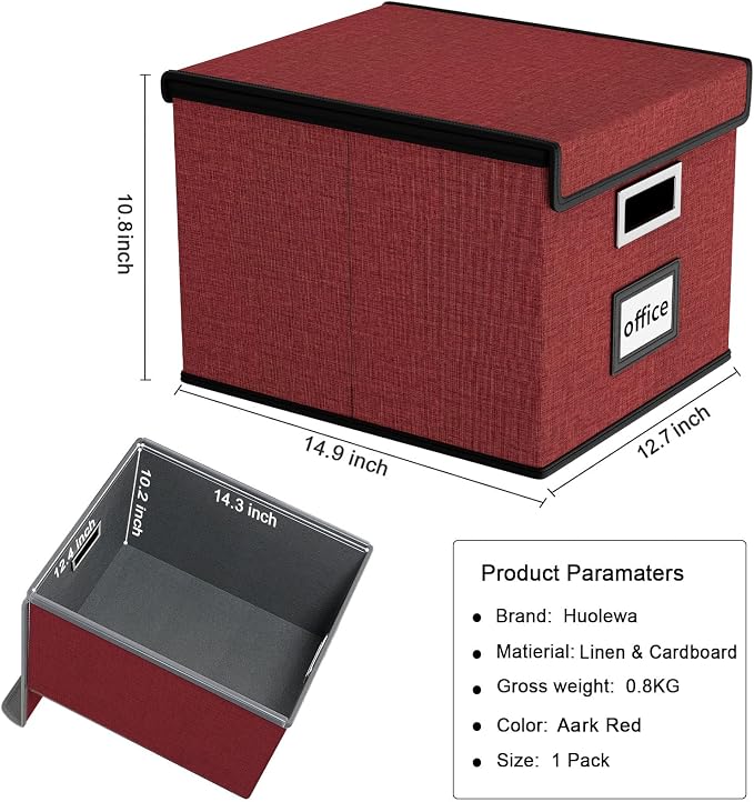 File Organizer Box with Lid, Collapsible File Folder Organizer - Image 5